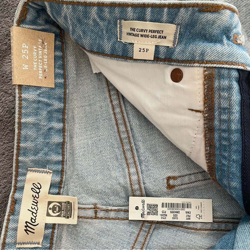 Madewell Light Blue Wide-Leg Denim Jeans - Picture 4 of 7